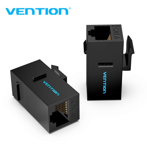 Vention Pack de 5 Adaptadores Conector UTP RJ45 Hembra a Hembra Cat6 - Color Negro