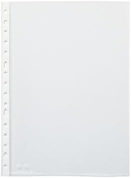 Pardo Pack de 100 Fundas Multitaladro Folio Transparentes 60 Micras - Acabado Piel de Naranja - Refuerzo en Blanco