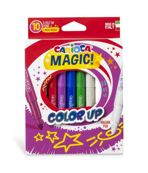 Carioca Color Up Pack de 10 Rotuladores Magicos - Tinta Magica Cambia de Color - Punta Maxi Bloqueada y con Tapa Ventilada - Color Varios