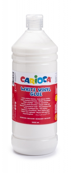 Carioca de Cola Blanca 1L - Tapa con Dispensador - Apta para Papel y Carton - Secado Transparente - Color Blanco