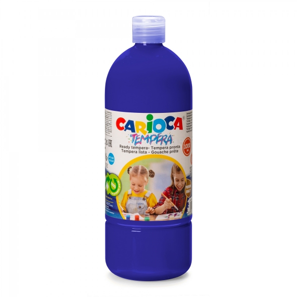 Carioca Botella Tempera 1000ml - Colores Superlavables - Faciles de Mezclar - Aplicable en Materiales Porosos - Alta Opacidad - Color Morado