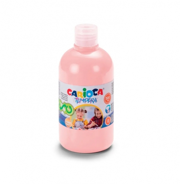 Carioca Botella de Tempera - 500ml - Colores Superlavables - Faciles de Mezclar - Aplicable en Materiales Porosos - Alta Opacidad - Color Rosa