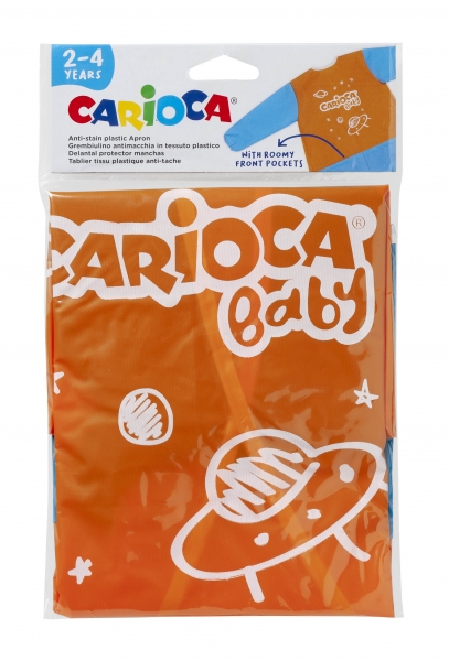 Carioca Delantal Baby 2-4 Años - Impermeable - Manga Larga - Bolsillos - Lavable a Maquina - Cierre con Velcro - Zona para Nombre - Color Varios