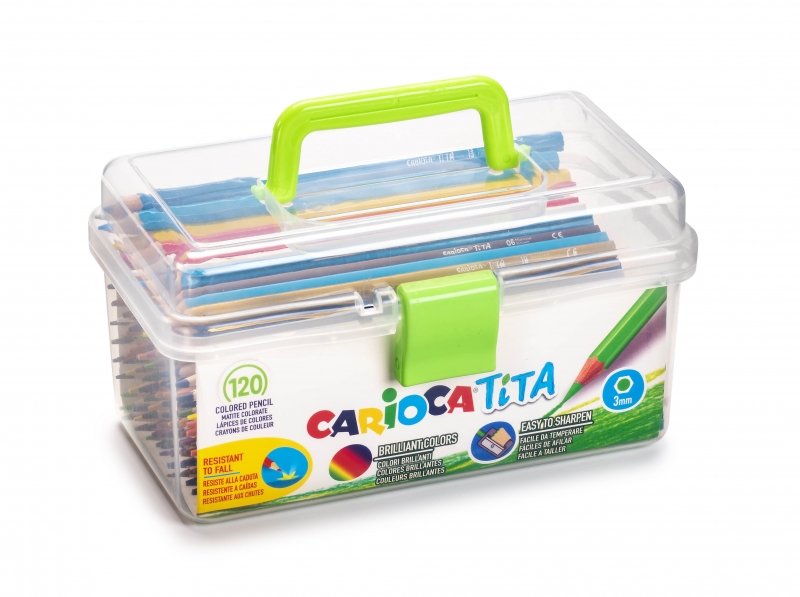 Carioca Tita Pack de 120 Lapices de Resina - Cuerpo Hexagonal - Colores Brillantes y Lavables - Escritura Blanda - Mina Segura y Resistente a Caidas - No Se Astilla - Color Varios