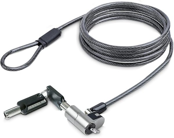 L-Link Cable de Seguridad Nano con Cerradura - Acero Revestido en Vinilo - Compatible con Ranura Nano - Cerradura de LLave