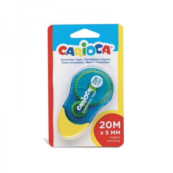 Carioca Corrector de Cinta 20mx5mm - Ideal para Cualquier Tipo de Papel - Color Blanco