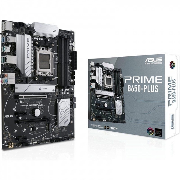 Asus Prime B650-PLUS Placa Base AMD5 4x DDR5 - HDMI, M.2, PCIe 4.0, 4x Sata III, USB 2.0, 3.2, RJ-45, DisplayPort, Factor ATX