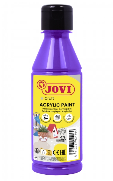Jovi Jovidecor Acryl Pintura Acrilica - Acabado Satinado - Alto Poder Cubriente - Facil Aplicacion - Multiusos - Resistente al Agua y Jabon - Color Morado