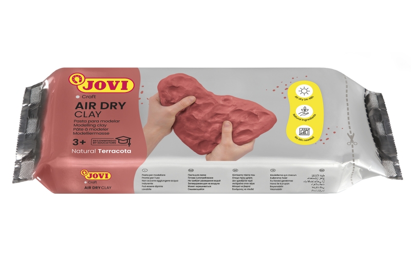 Jovi Air Dry Pasta para Modelar 1000gr - Endurecible al Aire - Tacto Fresco - Facil de Moldear - Multi-Superficie - Secado en 24H - Acabado Fino - Color Terracota