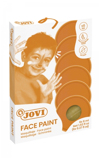 Jovi Estuche de Maquillaje Crema - Hipoalergenico - Base Grasa - Facil Aplicacion - Gran Cobertura - 12 Colores Mezclables - sin Parabenos - Retiro Facil - Secado Rapido - Color Oro