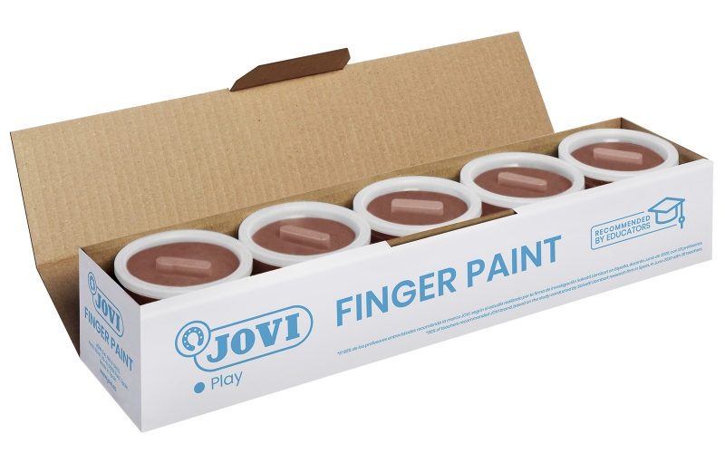 Jovi Bote de Pintura de Dedos - 125ml Pintura de Dedos - Ingredientes Naturales - Mezclables - Textura Gelatinosa - Lavable - Color Marrón