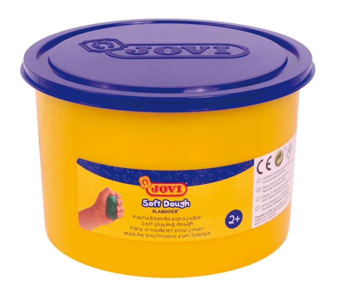 Jovi Soft Dough Blandiver Bote de Pasta de Modelaje 460gr - Blanda y Flexible - Facil de Amasar y Moldear - Ideal para Iniciacion al Modelaje - Color Azul