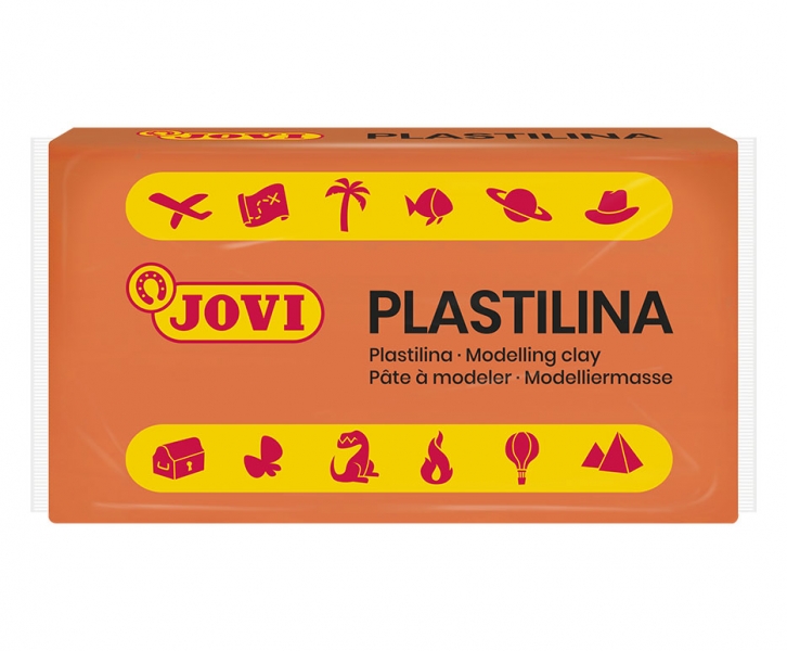 Jovi Caja de 30 Pastillas de Plastilina 50gr - Pasta Vegetal - No Endurece - sin Gluten - Inocua - Facil de Moldear - Ideal para Volumen y Moldes - Color Naranja