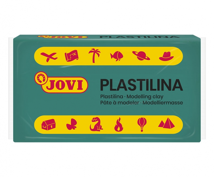 Jovi Caja de 30 Pastillas de Plastilina 50gr - No Endurece - sin Gluten - Inocua - Facil de Moldear - Ideal para Volumen y Moldes - Color Verde