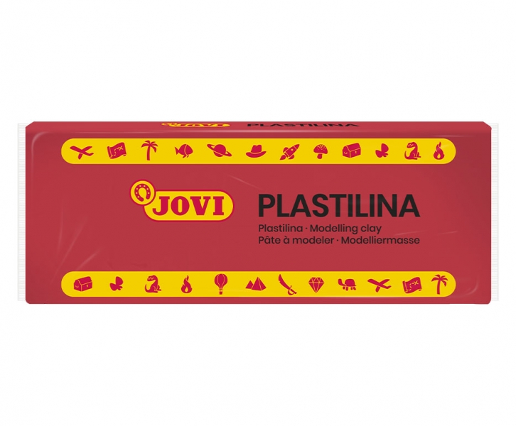 Jovi Caja de 15 Pastillas de Plastilina 150gr - Pasta Vegetal - No Se Seca - sin Gluten - Inocua - Facil de Moldear - Ideal para Figuras Voluminosas - Color Rojo