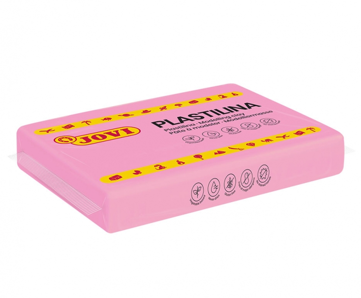 Jovi Caja de 15 Pastillas de Plastilina 350gr - Pasta Vegetal - No Endurece - sin Gluten - Inocua - Facil de Moldear - Ideal para Volumen - Color Rosa