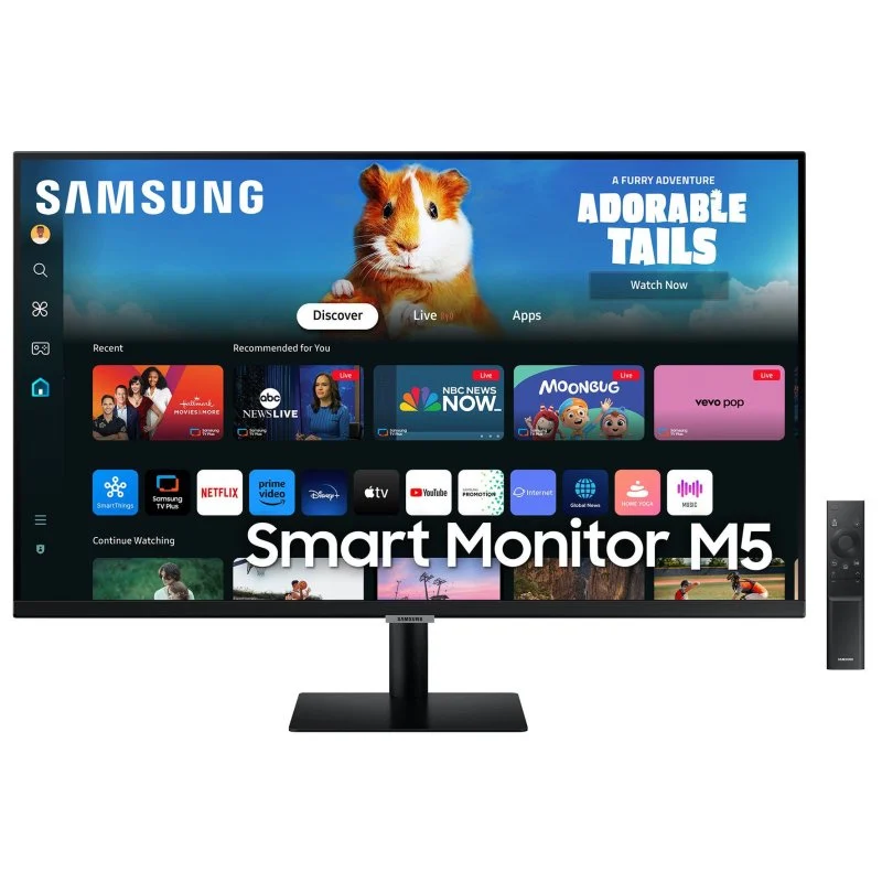 Samsung Smart Monitor M5 LED 32" FullHD 1080p HDR WiFi, Bluetooth - Respuesta 4ms - Mando a Distancia - Altavoces Incorporados - 16:9 - USB, HDMI - VESA 100x100mm