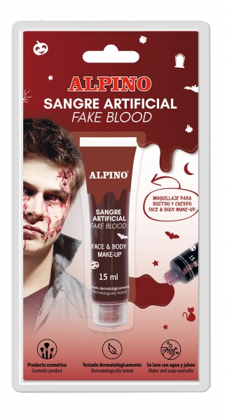 Alpino Bote de Sangre Artificial 15ml - Textura Viscosa - Color Realista - Testado Dermatologicamente - Se Lava con Agua y Jabon