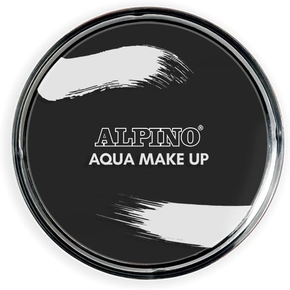 Alpino Aqua Make-up Polvera de Maquillaje Facial Acuarelable - Se Lava con Agua y Jabon - Color Negro