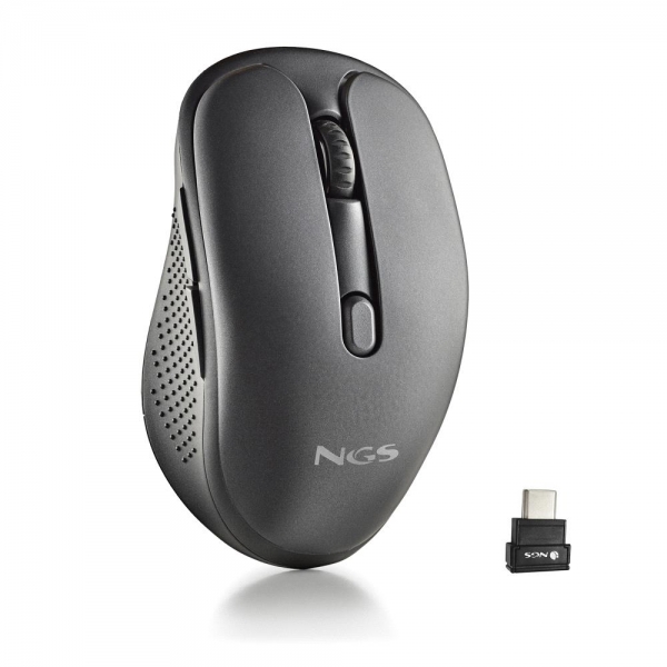 NGS Evo MIx Raton Laser Inalambrico 3200dpi - Conexiones: 2.4 GHz USB-C + Bluetooth 5.1 + Bluetooth 5.1 - 5 Botones - Uso Diestro - Color Negro