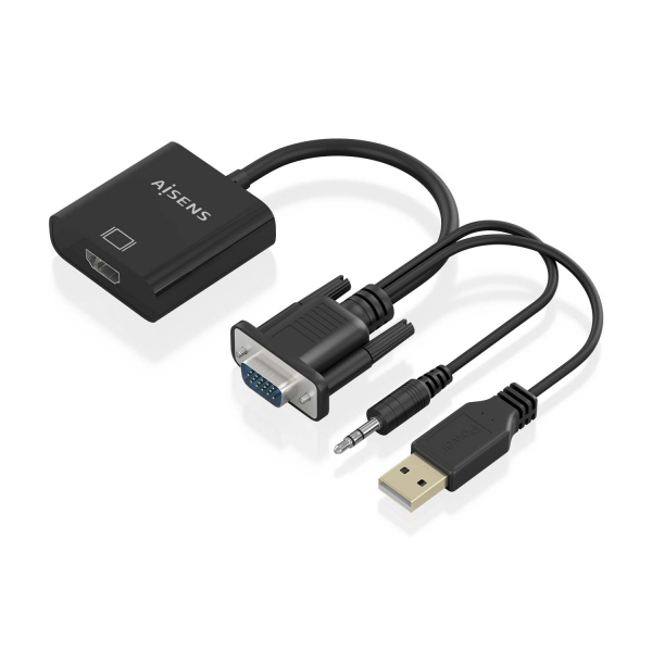 AISENS A115-0872 cavo e adattatore video 02 m HDMI tipo A (Standard) VGA (D-Sub) 3.5mm USB Type-A Nero