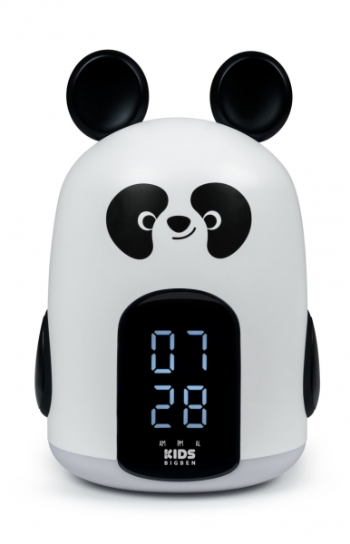 Bigben Kids Despertador Luz Nocturna Tactil - Alarma Programable - 3 Sonidos - Intensidad de Luz Ajustable - Pantalla con Hora - Color Blanco