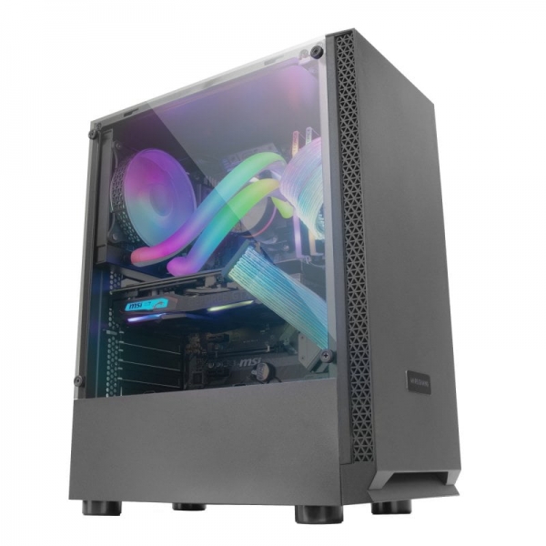 Mars Gaming MCN2 Caja PC Minimalista - Ventana Lateral - Excelente Refrigeracion - Soporte ATX/micro-ATX/mini-ITX - Compatible con Refrigeracion Liquida - Color Negro