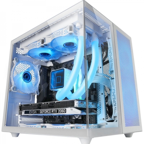 Mars Gaming MC-NOVAM Minitorre - Doble Cristal Templado - Hasta 7 Ventiladores - USB-C - Compatible MicroATX/Mini-ITX - Color Blanco