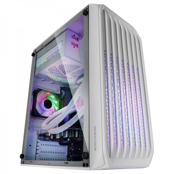 BOITIER MINI TOUR MICRO ATX MARS GAMING MC-S2 RGB AVEC PANNEAU VITR (BLANC)