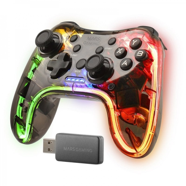 MANETTE DE JEU SANS FIL MARS GAMING MGP-24 RGB (TRANSPARENT)