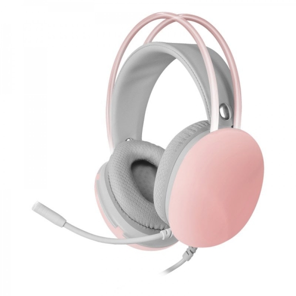 Mars Gaming MH-GLOW Auriculares - Sonido Envolvente - Iluminacion 360º CHROMA RGB - Drivers Hi-Fi Ultra-Bass 3D - Compatibilidad Universal - Color Rosa