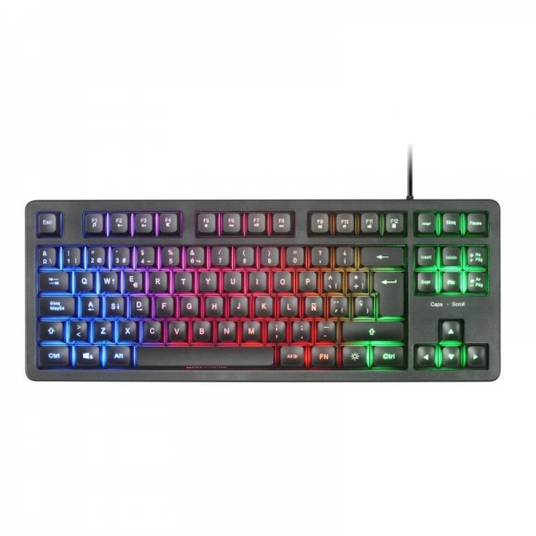 Mars Gaming MK023 Teclado Gaming - Tecnologia H-Mech RED - Iluminacion FRGB LED - Anti-Ghosting - Compatibilidad Universal - Estructura Robusta - Color Negro