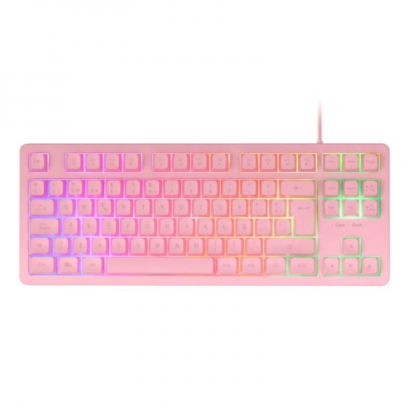 Mars Gaming MK023 Teclado Gaming - Tecnologia H-Mech RED - Iluminacion FRGB - Anti-Ghosting - Compatibilidad Universal - Estructura Robusta - Color Rosa