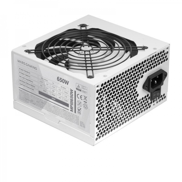 Mars Gaming MPIII650 alimentatore per computer 650 W 204 pin ATX ATX Bianco