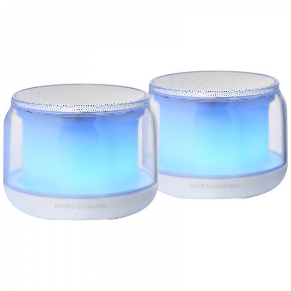 Mars Gaming MS-AURA Bianco Con cavo e senza cavo 15 W