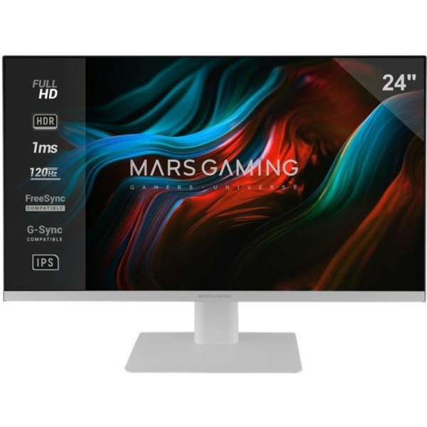 Mars Gaming MV-24 Monitor Gaming FAST-IPS - 24" Full HD - 1ms - 120Hz - HDR10 - FreeSync y G-Sync - Conectividad HDMI/DP - Color Negro