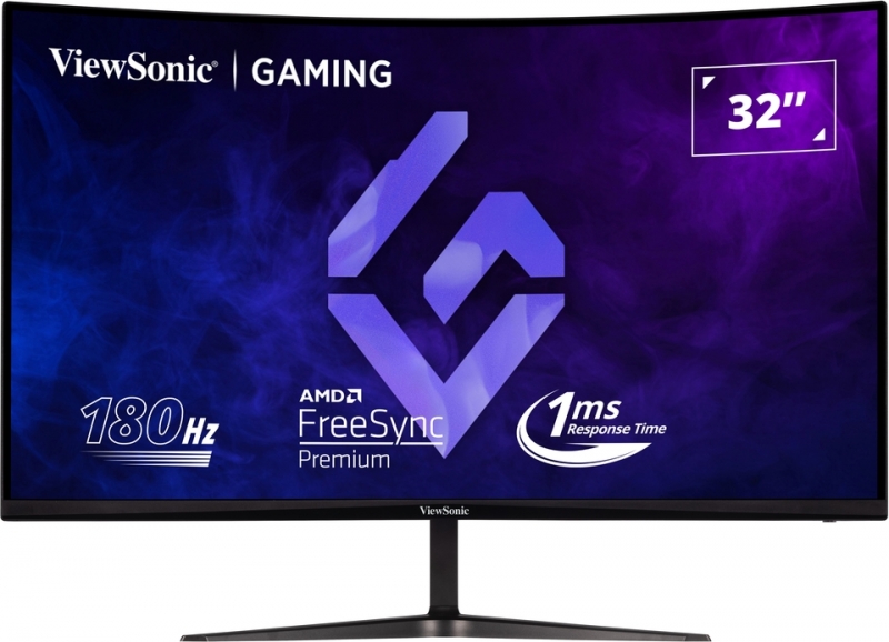 Viewsonic Monitor 32" VX3218C-2K QHD - 165hz - Respuesta 1ms - 1500R Curve Monitor - 16:9 - 250 nits - 2 HDMI - DisplayPort - Altavoces - Color Negro