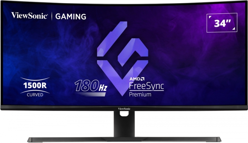 Viewsonic Monitor 34" VX3418-2KPC QHD - 144hz - Respuesta 1ms - 1500R Curve Monitor - 21:9 - Adaptive Sync - 2 HDMI - 2 DisplayPort - Altavoces - Ajustable en Altura - Color Negro