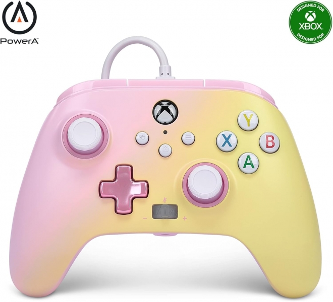 Controller cablato migliorato PowerA per Xbox Series XS (Pink Lemonade, ufficialmente autorizzato)