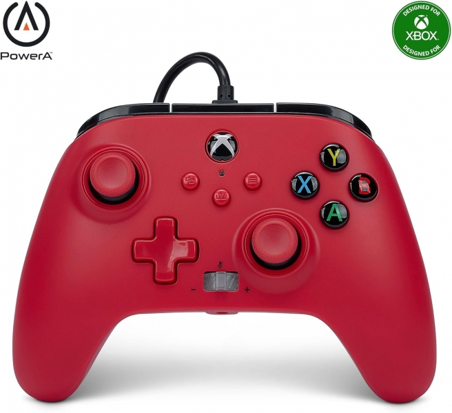 PowerA Mando con Cable Enhanced para Xbox Series X|S -  Artisan Red