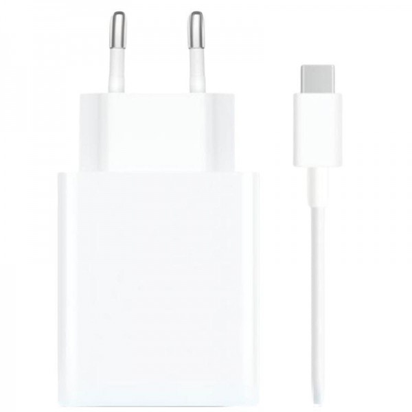 Xiaomi 67W HyperCharge Combo Cargador de Pared para Smartphone USB-A 67W + Cable - Identificacion Inteligente de Dispositivos - Color Blanco