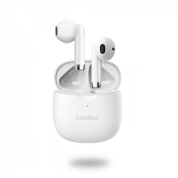 Coolbox TWS-01 Auriculares Bluetooth 5.1 - Microfono Integrado - Autonomia hasta 15h - Color Blanco