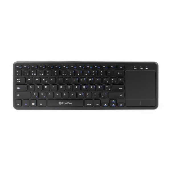 Coolbox TEW01-BK Teclado Inalambrico Touchpad - PC, TV - Color Negro