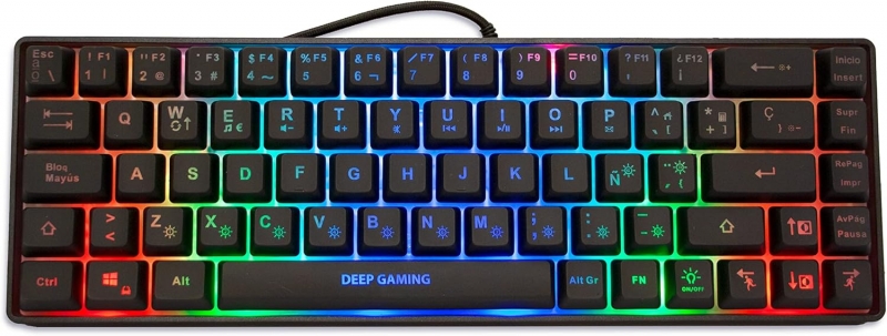 DeepGaming TM065 Teclado Gaming Mecanico - Compacto - Iluminacion RGB - 19 Teclas Anti-ghosting  - Color Negro