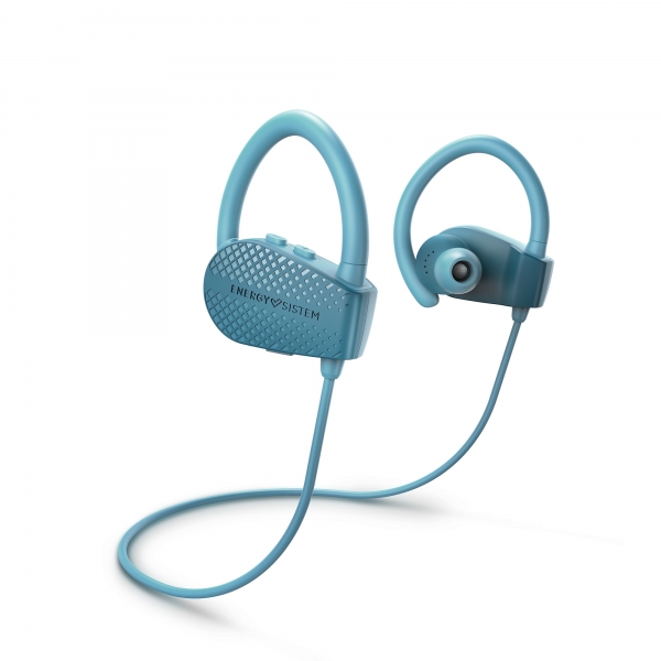 Energy Sistem Auricular Deportivo - Bluetooth 5.1 - Microfono Integrado - Resistente al Sudor - Secure-Fit - Sonido Equilibrado - 8h de Autonomia - Color Azul