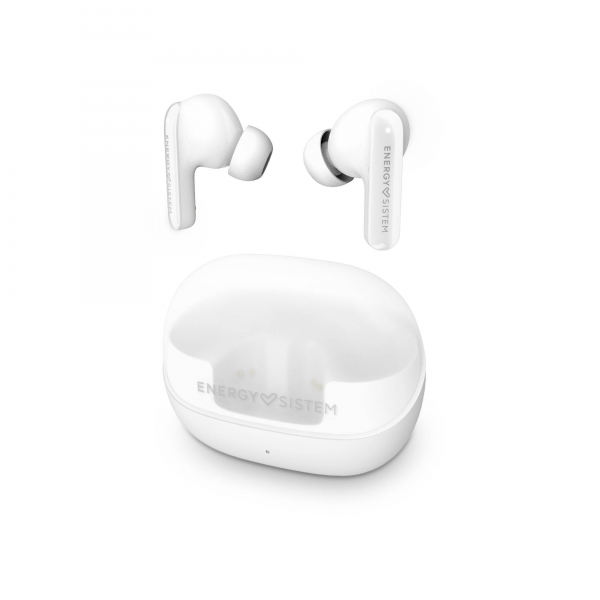 Energy Sistem Auriculares ANC -30dB - Quad Mic - Bluetooth 5.4 - 25h Autonomia - IPX4 - Plastico Reciclado - Color Blanco