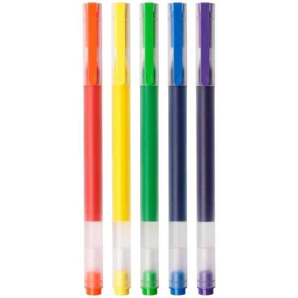 Xiaomi High-Capacity Pack de 5 Boligrafos de Gel - Punta 0.5mm - Alta Capacidad - Secado Rapido - Colores Surtidos