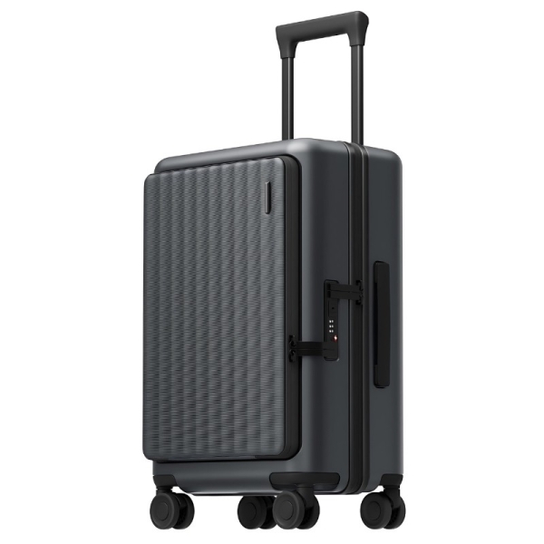 Xiaomi Front Pocket Carry-on Maleta con Ruedas 38L - Compartimento Frontal Multifuncion - Ruedas Giratorias - Asa Telescopica Vertical y Asa Horizontal - Cerradura de Codigo TSA - Color Gris Oscuro