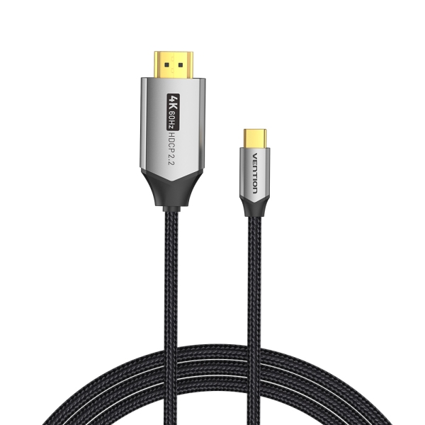 Vention Cable USB-C a HDMI 4K - Resolucion 4K@60Hz - Plug & Play - Conectores chapados en oro - Color Negro