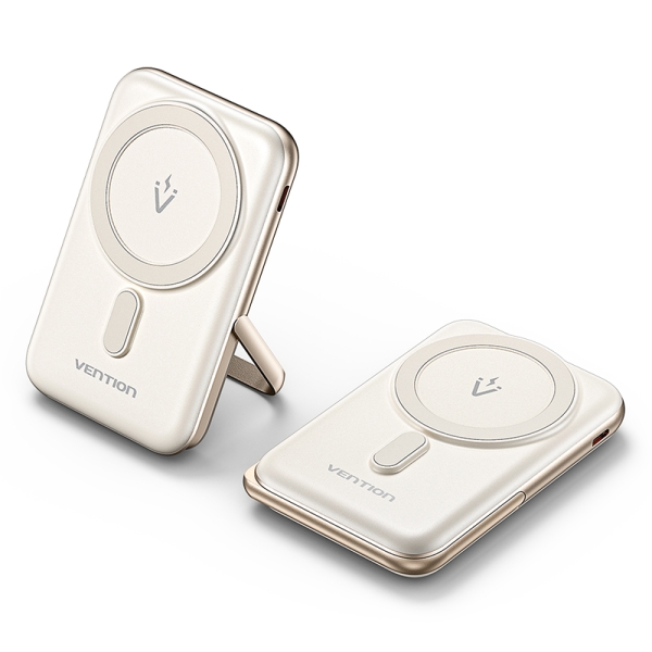 Vention Powerbank Inalambrico Magnetico 10000mAh - USB Tipo-C - Carga Rapida 20W - Entrada Wireless 15W - Material PC+ABS - Color Blanco